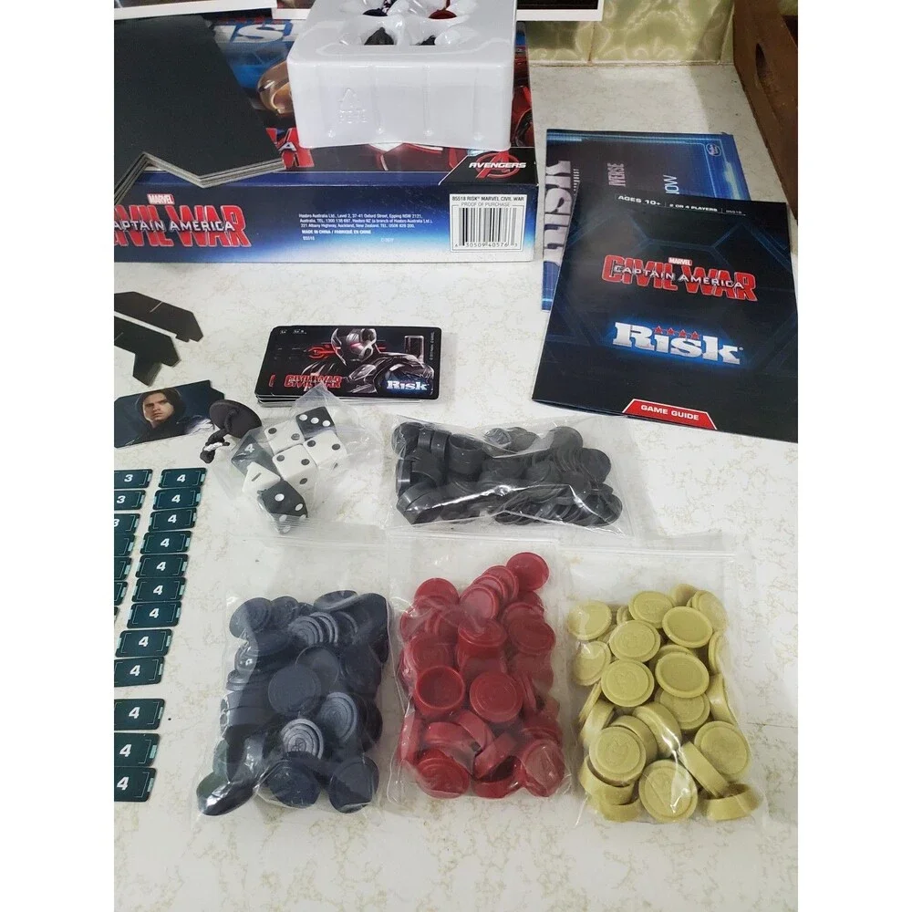 Risk Captain America Marvel Avengers Civil War Board Game Hasbro Complete